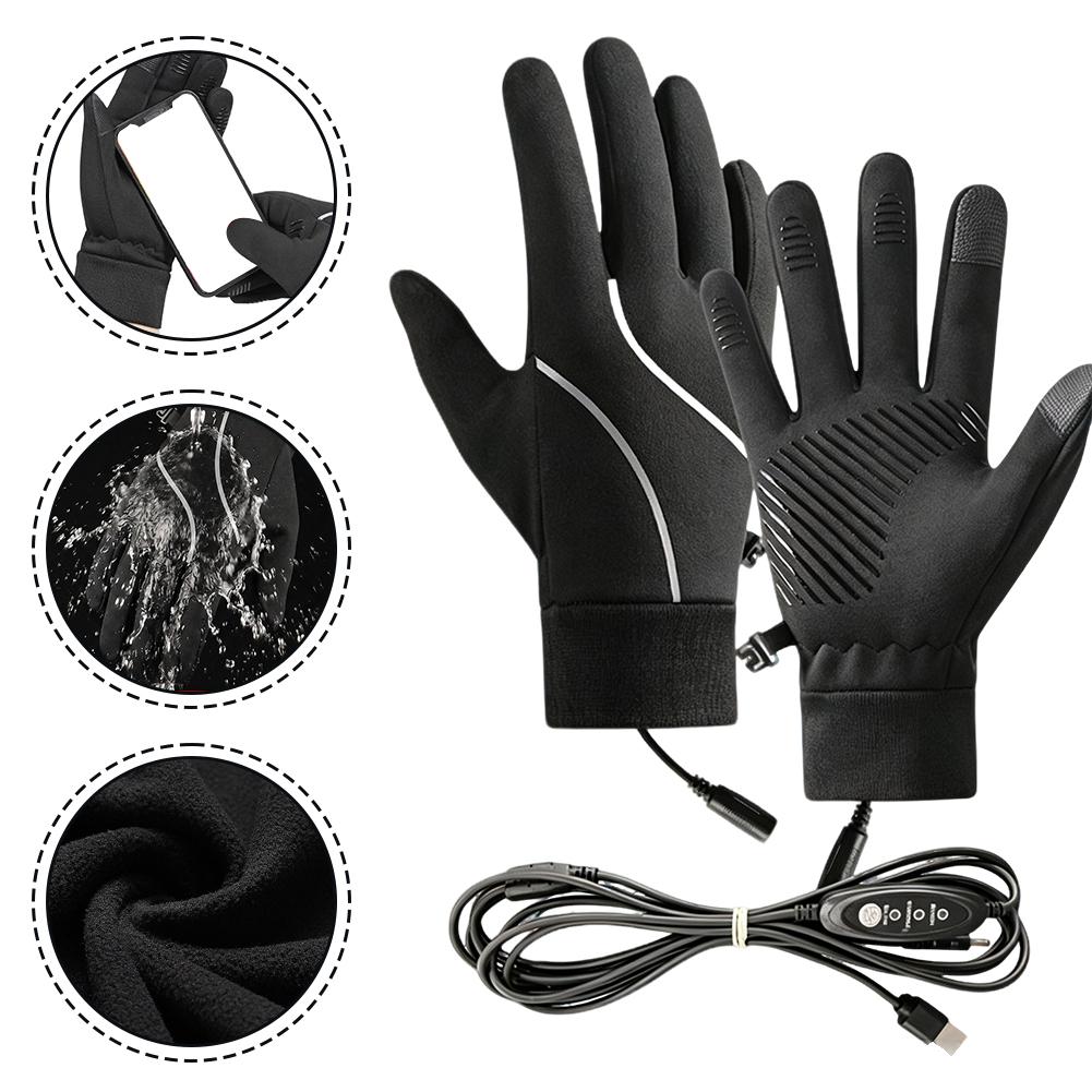Motorcycle Gear - Rechargeable Heated Gloves Winter Fleece Warm