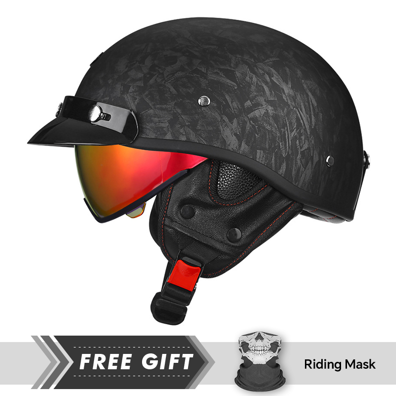 Men Women Retro Half Face Moto - Motorcycle Gear Store recension och pris