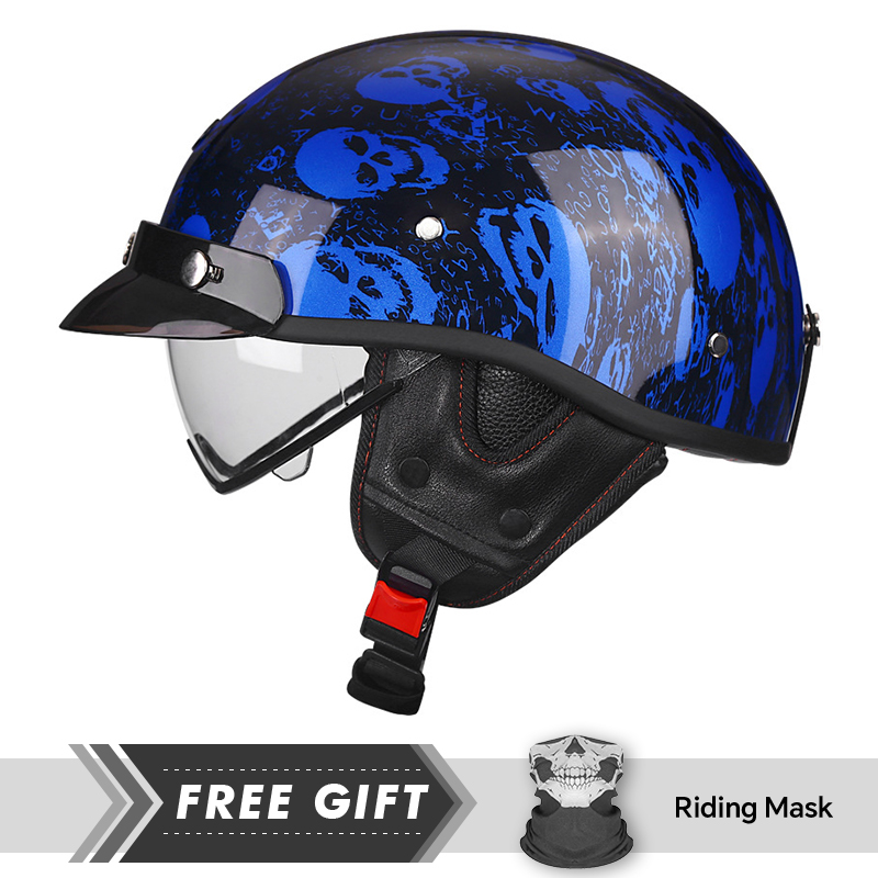 Men Women Retro Half Face Moto - Motorcycle Gear Store recension och pris