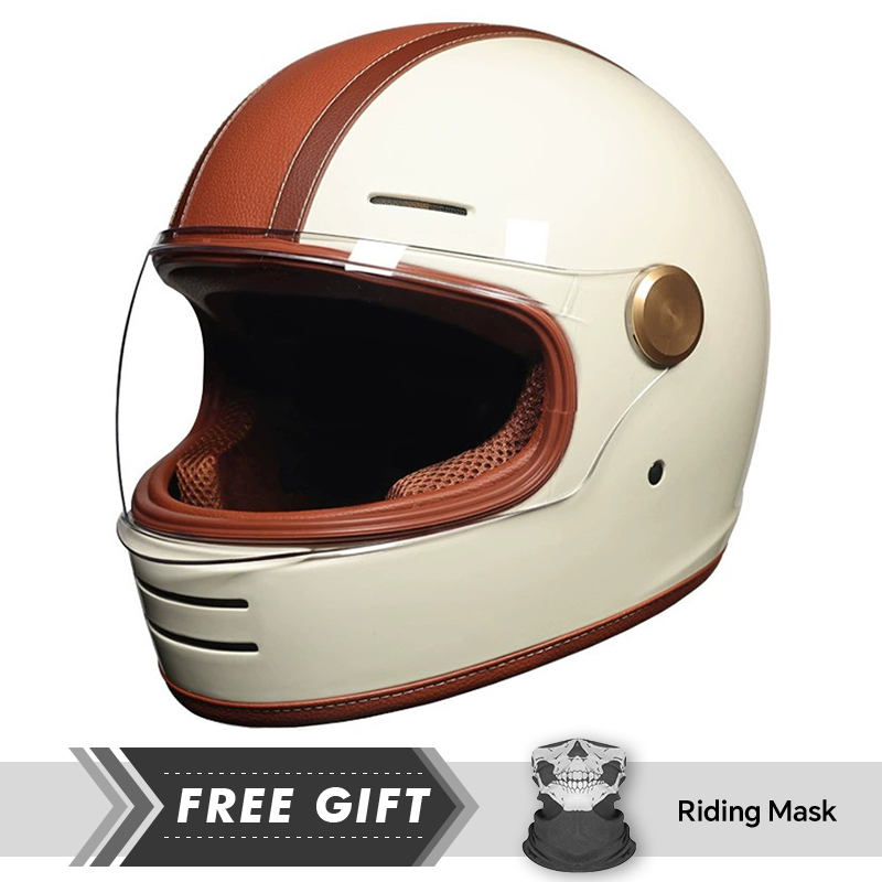 DOT Approved Retro Leather Ful - Motorcycle Gear Store recension och pris