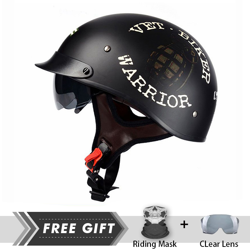 Men Women Half Face Helmet ABS - Motorcycle Gear Store recension och pris
