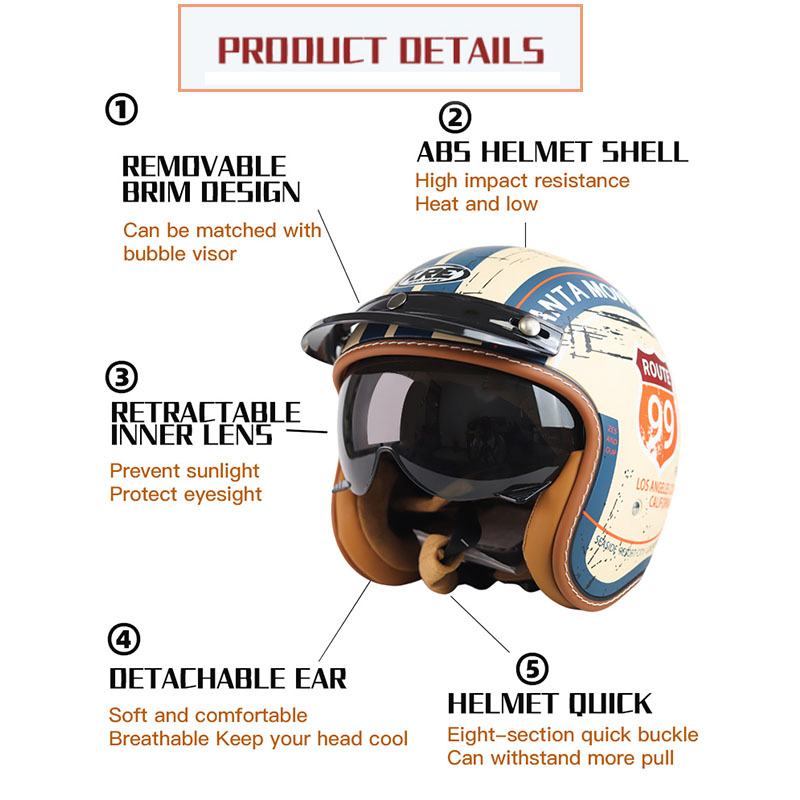 SOMAN Open Face Motorcycle Hel - Motorcycle Gear Store recension och pris
